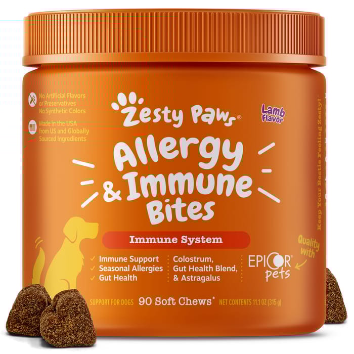 Zesty Paws Allergy & Immune Bites Soft Chew Supplement for Dogs - Lamb - 90 count  product detail number 1.0