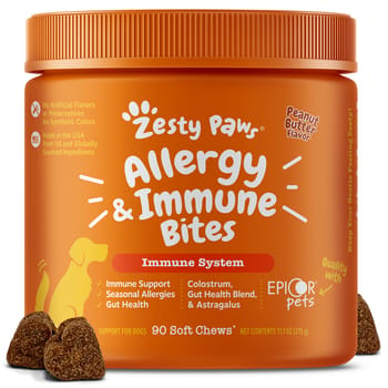 Zesty Paws Allergy & Immune Bites Soft Chew Supplement for Dogs - Peanut Butter -  90 count-product-tile