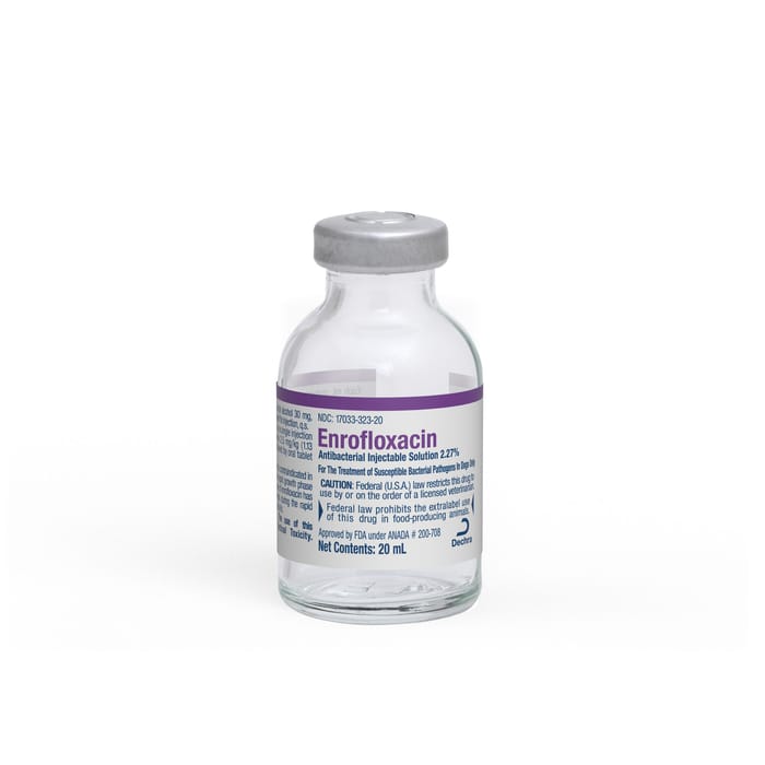 Enrofloxacin Antibacterial Injectable Solution 2.27%, 20mL vial product detail number 1.0