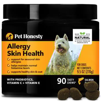 Pet Honesty Allergy Skin Health Salmon Flavored Soft Chews Skin & Coat Allergy Supplement for Dogs 90 Count-product-tile
