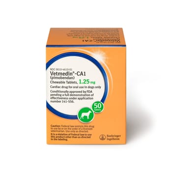 Vetmedin-CA1 (pimobendan) - Chewable Tablets for Dogs with Stage 2 Mitral Valve Disease - 1.25 mg, 50 ct-product-tile
