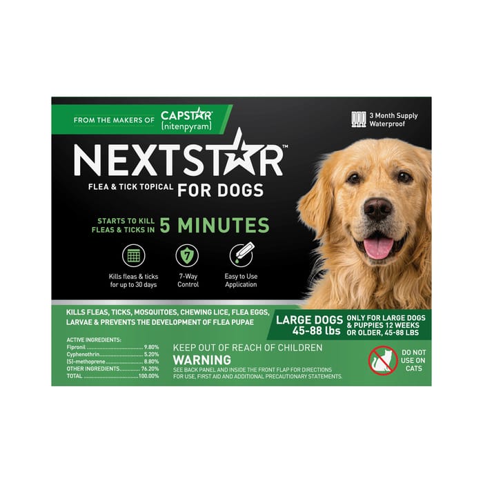 Nextstar Flea and Tick Topical for Dogs 45-88 pounds 3 Count product detail number 1.0