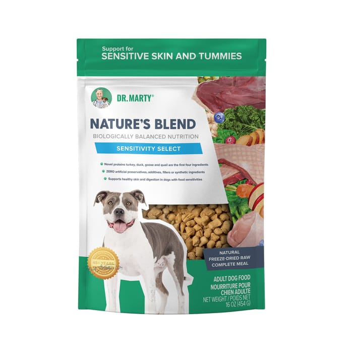 Dr. Marty Nature's Blend Sensitivity Select Premium Freeze-Dried Raw Dog Food For Dogs With Food Sensitivities 16 oz Bag product detail number 1.0