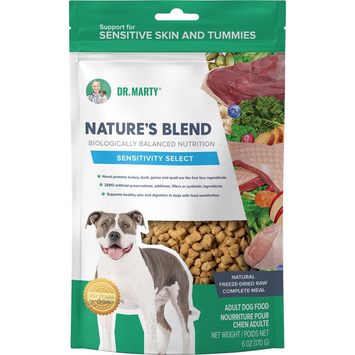 Dr. Marty Nature's Blend Sensitivity Select Premium Freeze-Dried Raw Dog Food For Dogs With Food Sensitivities 6 oz Bag product detail number 1.0