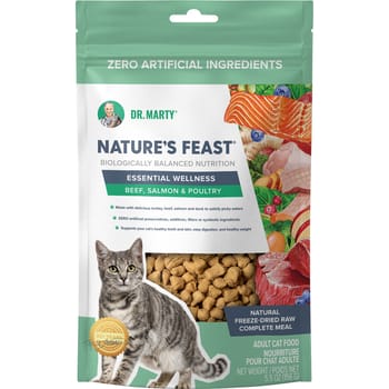 Dr. Marty Nature's Feast Essential Wellness Turkey, Beef, & Salmon Premium Freeze-Dried Raw Cat Food 5.5 oz Bag-product-tile
