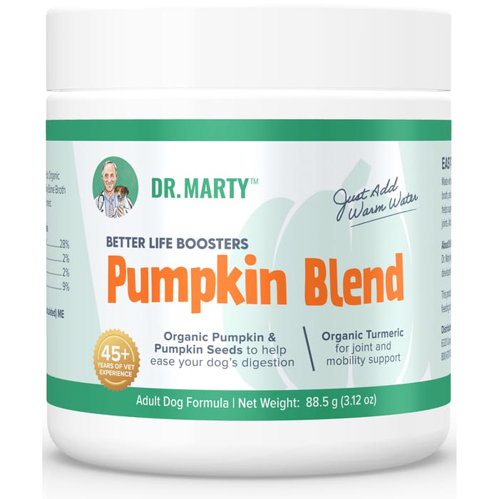 Dr. Marty Better Life Boosters Pumpkin Blend Powdered Supplement for Dogs 3.12 oz Jar product detail number 1.0