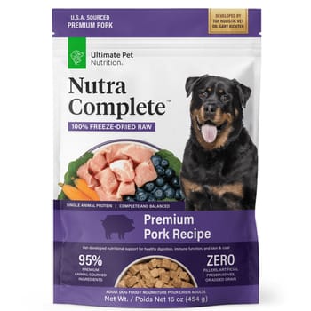Ultimate Pet Nutrition Nutra Complete Freeze Dried Raw Pork Dog Food 16 oz Bag-product-tile