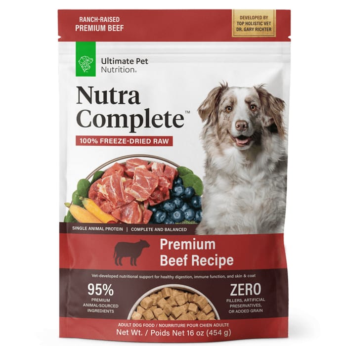 Ultimate Pet Nutrition Nutra Complete Freeze Dried Raw Beef Dog Food 16 oz Bag product detail number 1.0