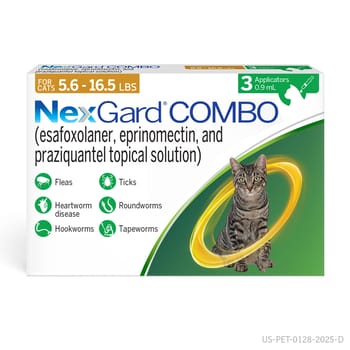 NexGard COMBO Topical for Cats - 5.6 to 16.5 lbs - 3 Doses-product-tile