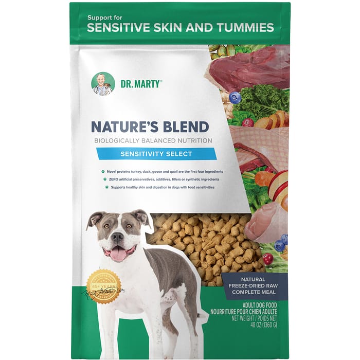 Dr. Marty Nature's Blend Sensitivity Select Premium Freeze-Dried Raw Dog Food For Dogs With Food Sensitivities 48 oz Bag product detail number 1.0