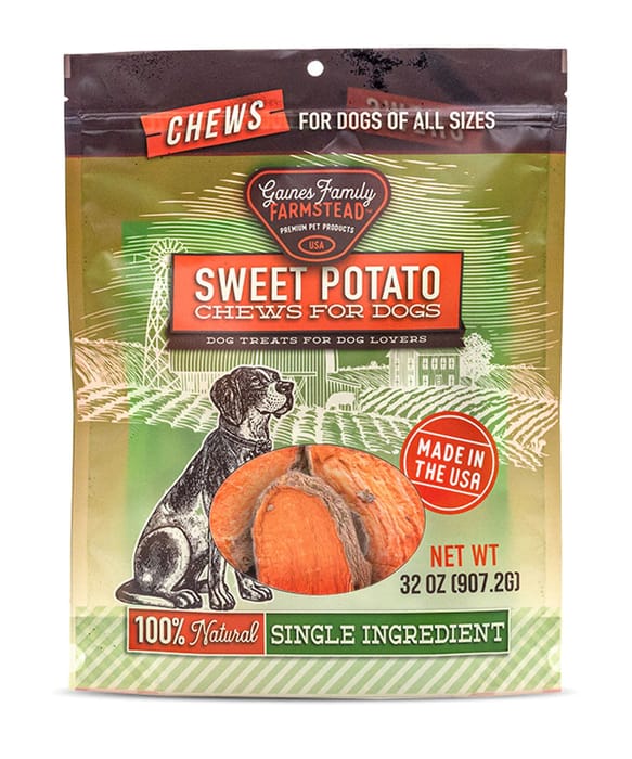 Gaines Family Farmstead Sweet Potato Chews for Dogs - 100% Natural Single-Ingredient Dog Treat 32 oz product detail number 1.0