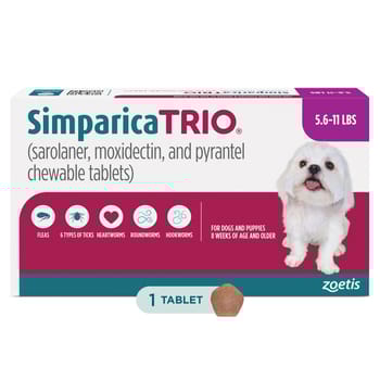 Simparica TRIO - Chewable Tablets for Dogs 1pk 5.6-11.0 lbs Chew-product-tile