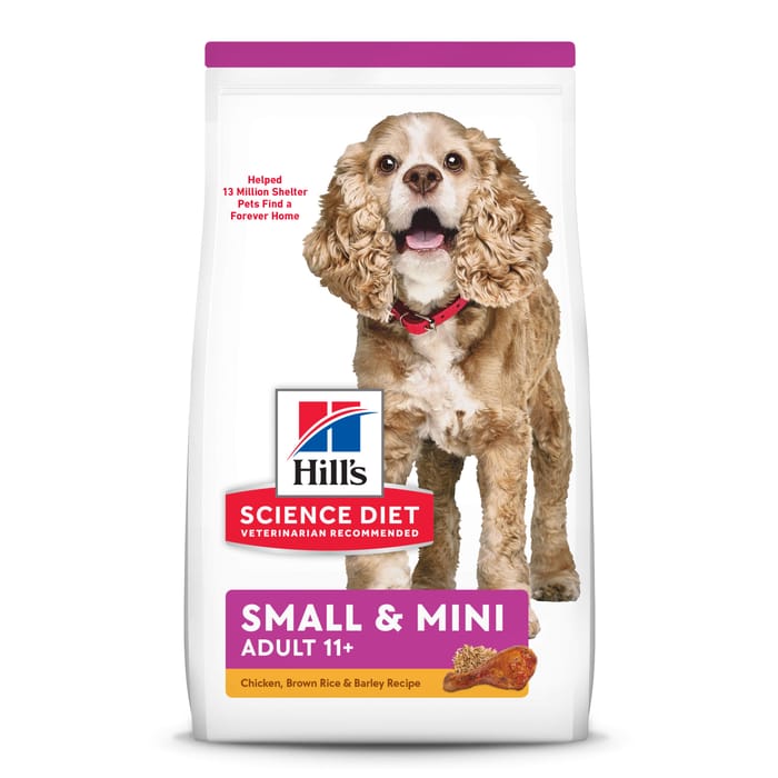 Hill's Science Diet Adult 11+ Senior Small & Mini Chicken Meal Brown Rice & Barley Dry Dog Food - 4.5 lb Bag product detail number 1.0