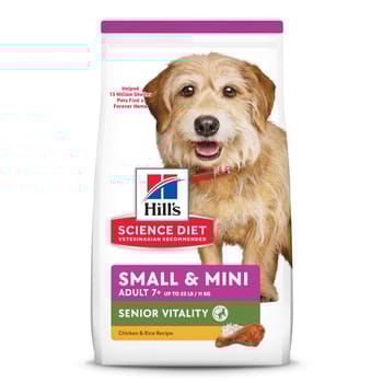 Hill's Science Diet Adult 7+ Senior Vitality Small & Mini Chicken Meal & Rice Dry Dog Food - 12.5 lb Bag-product-tile
