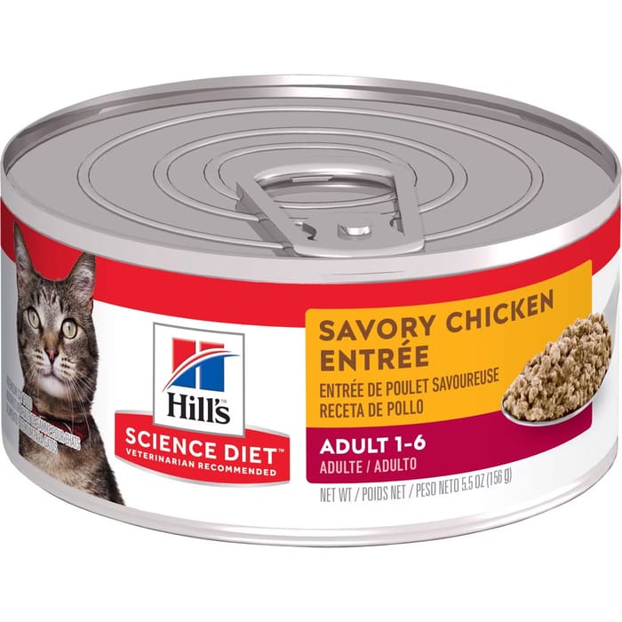 Hill's Science Diet Adult Savory Chicken Entree Wet Cat Food - 5.5 oz Cans - Case of 24 product detail number 1.0