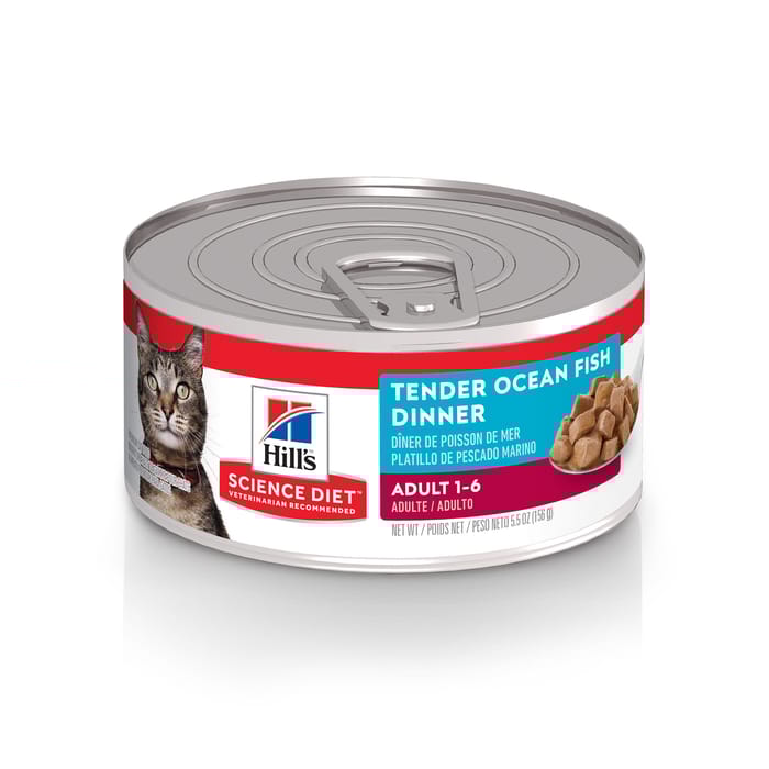 Hill's Science Diet Adult Tender Ocean Fish Dinner Wet Cat Food - 5.5 oz Cans - Case of 24 product detail number 1.0