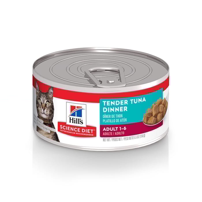 Hill's Science Diet Adult Tender Tuna Dinner Wet Cat Food - 5.5 oz Cans - Case of 24 product detail number 1.0