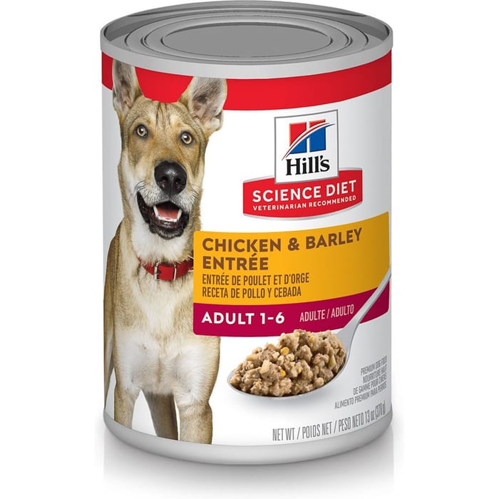 Hill's Science Diet Adult Chicken & Barley Entree Wet Dog Food - 13 oz Cans - Case of 12 product detail number 1.0