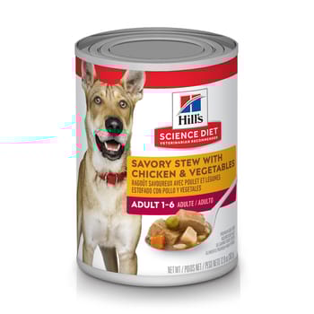 Hill's Science Diet Adult Savory Stew with Chicken & Vegetables Wet Dog Food - 12.8 oz Cans - Case of 12-product-tile