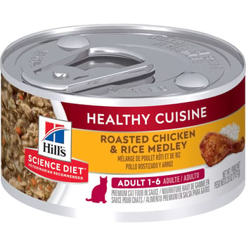 Hill's Science Diet Adult Healthy Cuisine Roasted Chicken & Rice Medley Wet Cat Food - 2.8 oz Cans - Case of 24-product-tile