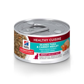 Hill's Science Diet Adult Healthy Cuisine Seared Tuna & Carrot Medley Wet Cat Food - 2.8 oz Cans - Case of 24-product-tile
