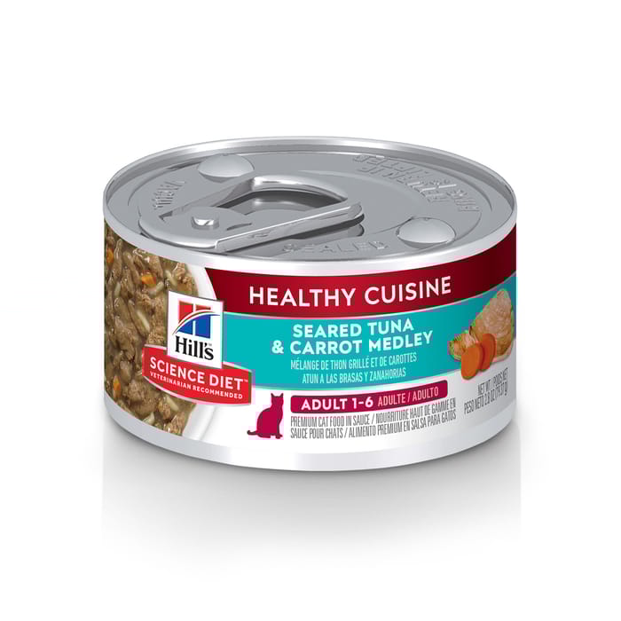 Hill's Science Diet Adult Healthy Cuisine Seared Tuna & Carrot Medley Wet Cat Food - 2.8 oz Cans - Case of 24 product detail number 1.0
