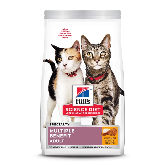 Hill's Science Diet Adult Multiple Benefit Chicken Recipe Dry Cat Food - 15.5 lb Bag product detail number 1.0