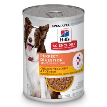 Hill's Science Diet Adult Perfect Digestion Chicken, Vegetable, & Rice Stew Wet Dog Food - 12.8 oz Cans - Case of 12-product-tile