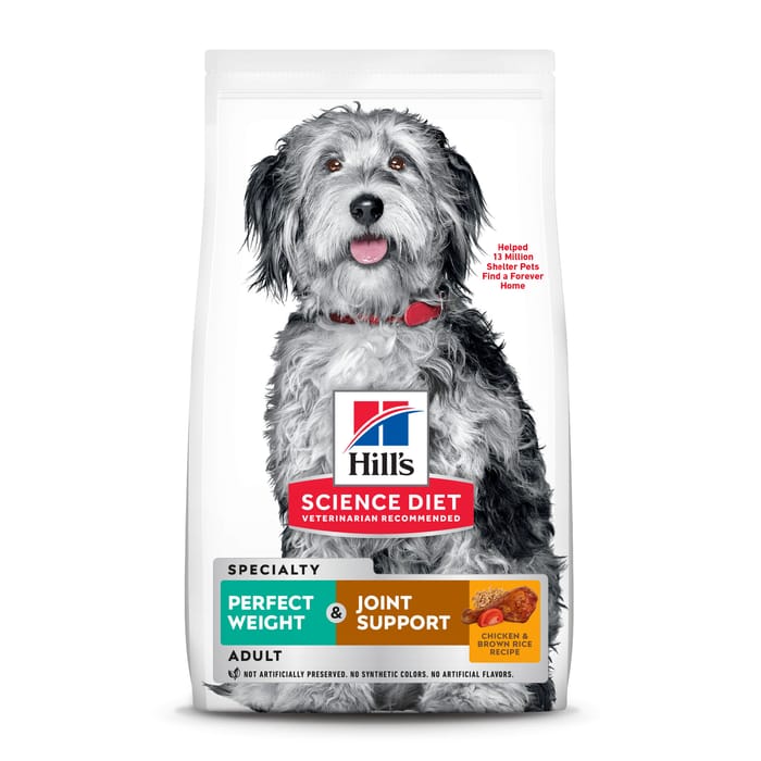 Hill's Science Diet Adult Perfect Weight & Joint Support Chicken Dry Dog Food - 25 lb Bag product detail number 1.0