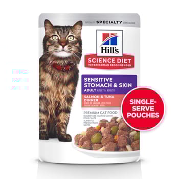 Hill's Science Diet Sensitive Stomach & Skin Salmon & Tuna Dinner Wet Cat Food Pouches - 2.8 oz Pouches - Pack of 24-product-tile
