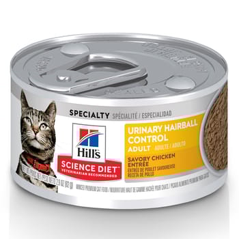 Hill's Science Diet Adult Urinary Hairball Control Savory Chicken Entree Wet Cat Food - 2.9 oz Cans - Case of 24-product-tile