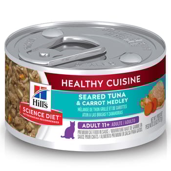 Hill's Science Diet Adult 11+ Senior Healthy Cuisine Seared Tuna & Carrot Medley Wet Cat Food - 2.8 oz Cans - Case of 24-product-tile