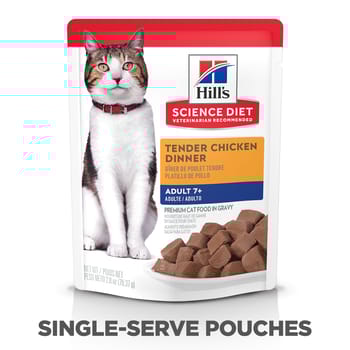 Hill's Science Diet Adult 7+ Tender Chicken Dinner Wet Cat Food Pouches - 2.8 oz Pouches - Pack of 24-product-tile