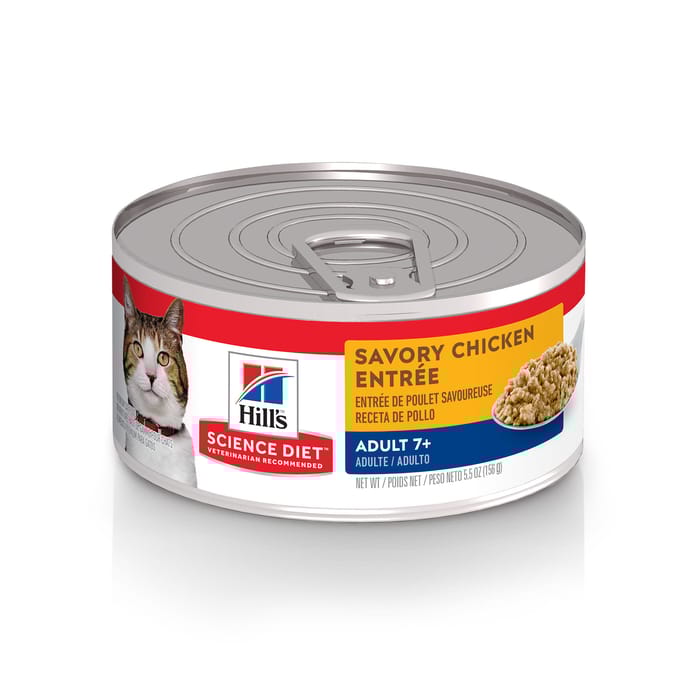 Hill's Science Diet Adult 7+ Savory Chicken Entree Wet Cat Food - 5.5 oz Cans - Case of 24 product detail number 1.0