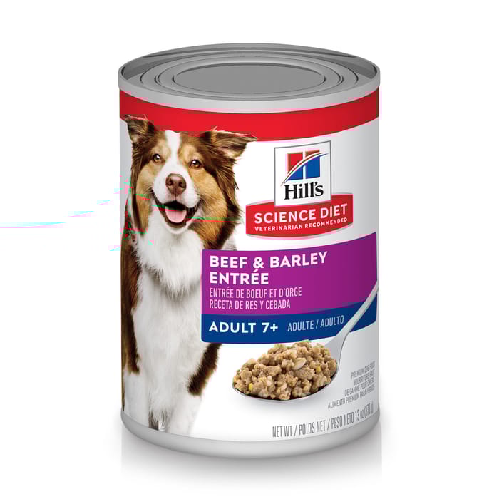 Hill's Science Diet Adult 7+ Beef & Barley Entree Wet Dog Food - 13 oz Cans - Case of 12 product detail number 1.0