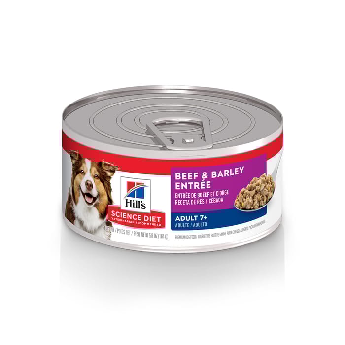 Hill's Science Diet Adult 7+ Beef & Barley Entree Wet Dog Food - 5.8 oz Cans - Case of 24 product detail number 1.0