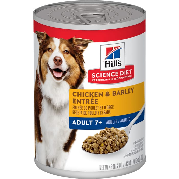 Hill's Science Diet Adult 7+ Chicken & Barley Entree Wet Dog Food - 13 oz Cans - Case of 12 product detail number 1.0
