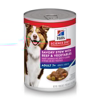Hill's Science Diet Adult 7+ Savory Stew with Beef & Vegetables Wet Dog Food - 12.8 oz Cans - Case of 12-product-tile