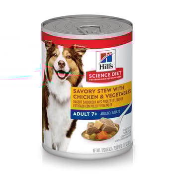 Hill's Science Diet Adult 7+ Savory Stew with Chicken & Vegetables Wet Dog Food - 12.8 oz Cans - Case of 12-product-tile