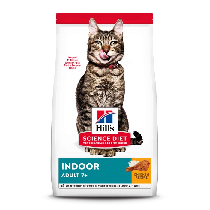 Hill's Science Diet Adult 7+ Indoor Chicken Recipe Dry Cat Food - 15.5 lb Bag product detail number 1.0