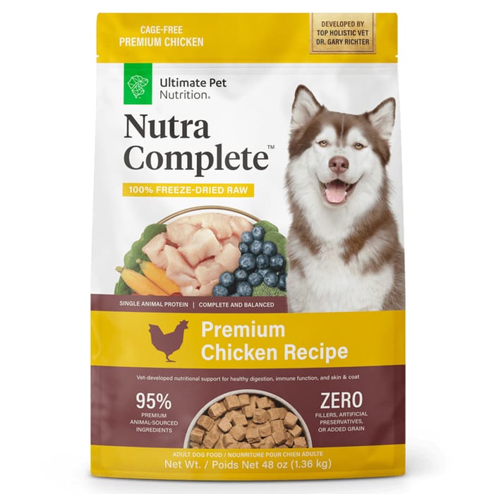 Ultimate Pet Nutrition Nutra Complete Freeze Dried Raw Chicken Dog Food 48 oz Bag product detail number 1.0