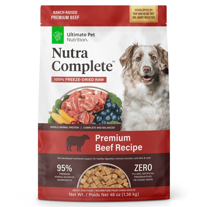 Ultimate Pet Nutrition Nutra Complete Freeze Dried Raw Beef Dog Food 48 oz Bag product detail number 1.0