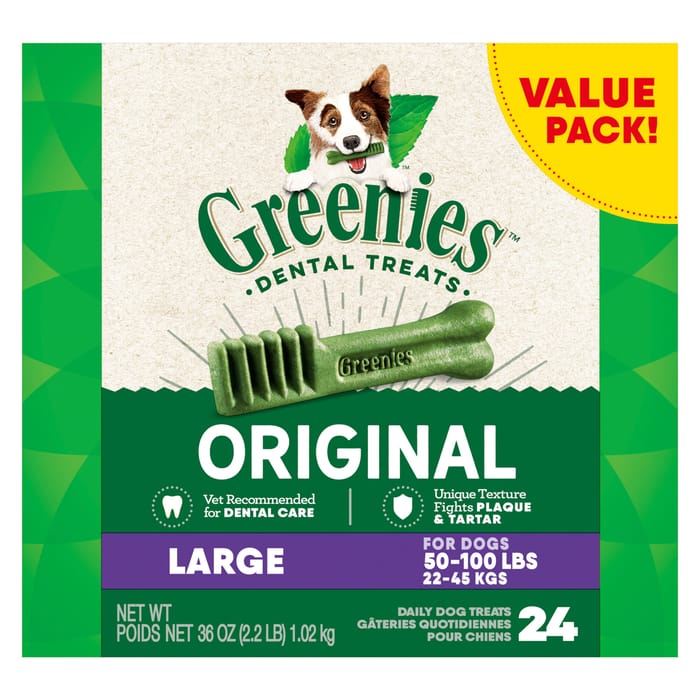 Greenies Original Large Natural Dental Dog Treats - 36 oz. Pack (24 Treats) product detail number 1.0