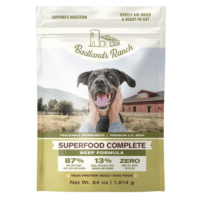 Badlands Ranch Superfood Complete Beef Formula Air Dried Dog Food 64 oz Bag product detail number 1.0