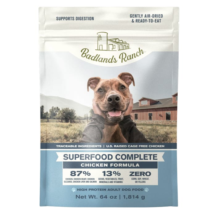 Badlands Ranch Superfood Complete Chicken Formula Air Dried Dog Food 64 oz Bag product detail number 1.0