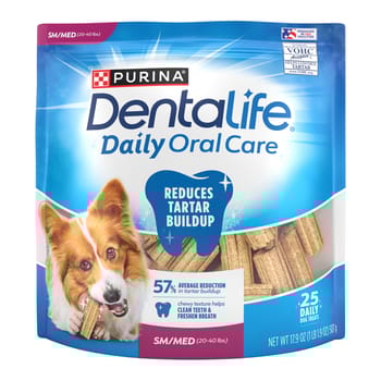 Purina Dentalife Daily Oral Care Small/Medium Breed Dog Dental Chews - 17.9 oz Pouch - 25 count-product-tile