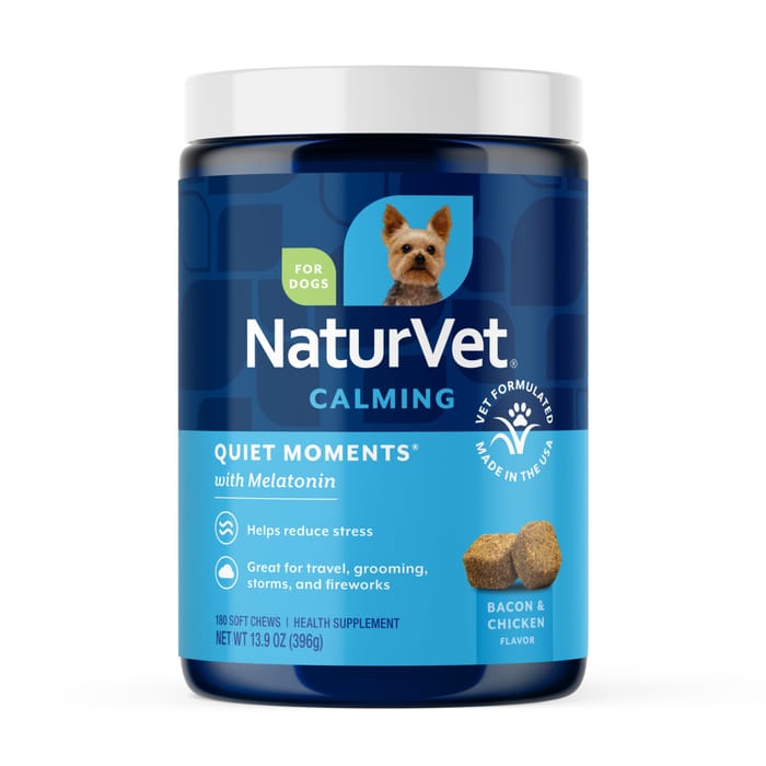 NaturVet Quiet Moments Calming Aid Plus Melatonin Supplement Soft Chews for Dogs - 180 ct Soft Chews product detail number 1.0