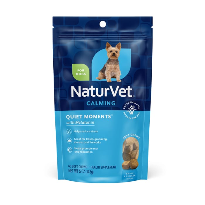 NaturVet Quiet Moments Calming Aid Plus Melatonin Supplement Soft Chews for Dogs - 65 ct Soft Chews product detail number 1.0