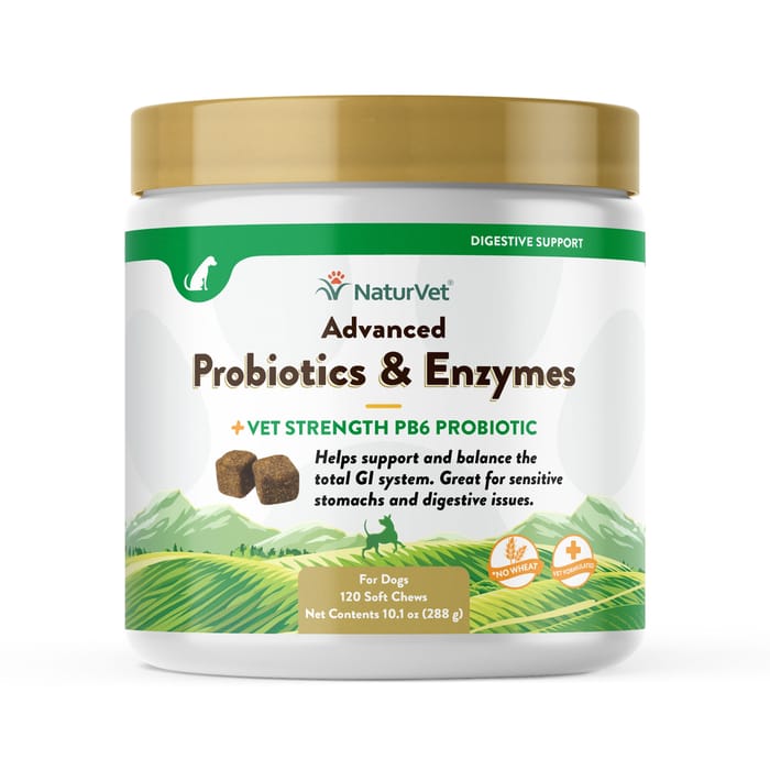 NaturVet Advanced Probiotics and Enzymes Plus Vet Strength PB6 Probiotic Supplement for Dogs - 120 ct Soft Chews product detail number 1.0