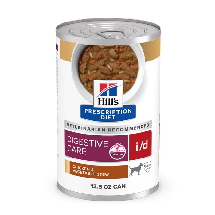 Hill's Prescription Diet i/d Digestive Care Chicken & Vegetable Stew Wet Dog Food - 12.5 oz Cans - Case of 12 product detail number 1.0